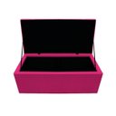 Ver imagem 4 de Calçadeira Baú Estofada Mel 90cm Solteiro com Capitonê Suede Pink