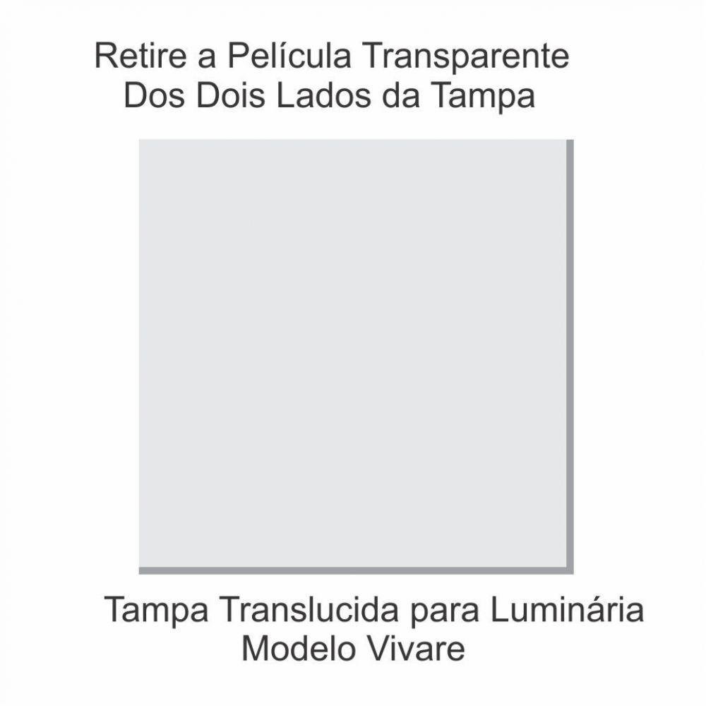Tampa Quadrada 70cm Branco Lustre Tampa Luminaria 2x70x70cm - 2