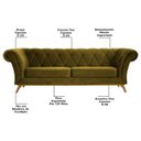 Ver imagem 3 de Sofá 2,60M 4 Lugares Base Madeira Império B-260 Veludo Mostarda - Domi