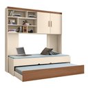 Ver imagem 1 de Jogo de Quarto Infantil Chiara Módulo Aéreo 2 Portas e Bicama Off White/carvalho - Phoenix Baby