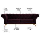 Ver imagem 3 de Sofá 2,80M 4 Lugares Base Madeira Império B-292 Veludo Uva - Domi