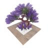 Bonsai Lilás Grande Arranjo Flor Artificial Madeira Grafite - 2