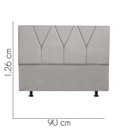 Ver imagem 3 de Cabeceira Estofada Solteiro 90cm Jade Suede Cinza Claro - D a Decor
