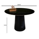 Ver imagem 3 de Mesa Jantar Cone Laqueado Tampo Redondo Laca com Vidro 90cm Preto