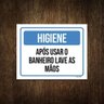 Placa Higiene após Usar Banheiro Lave As Mãos 27x35 - 1