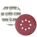 Ver imagem 1 de Kit 50 Disco de Lixa Velcro Vermelho Pluma 8 Furos 115mm Grão 40 - Starfer
