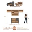 Ver imagem 4 de Cozinha Modulada 5 Peças 8 Portas 2 Gavetas com Nicho Decorativo Isabelle Cinza/Freijó/Grafite