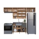 Ver imagem 7 de Cozinha Modulada 5 Peças 8 Portas 2 Gavetas com Nicho Decorativo Isabelle Cinza/Freijó/Grafite