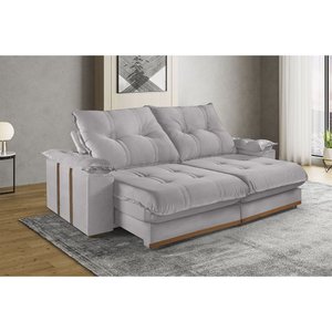 Sofá Retrátil e Reclinável 4 Lugares M-193 2,50m Molas Ensacadas Pillow Top Estofados Martins