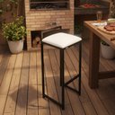 Ver imagem 1 de Banqueta Alta Bistrô Cadeira Bar Casa Sala Branco