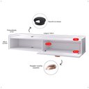 Ver mais imagens de Aparador Buffet Suspenso Moderno Decor 1 Porta Nicho Organizador Sala Estar Jantar Área Café –