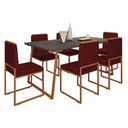 Ver imagem 3 de Conjunto Quatro Cadeiras Sala Jantar Barcelona Base Bronze:bordo