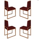 Ver imagem 1 de Conjunto Quatro Cadeiras Sala Jantar Barcelona Base Bronze:bordo