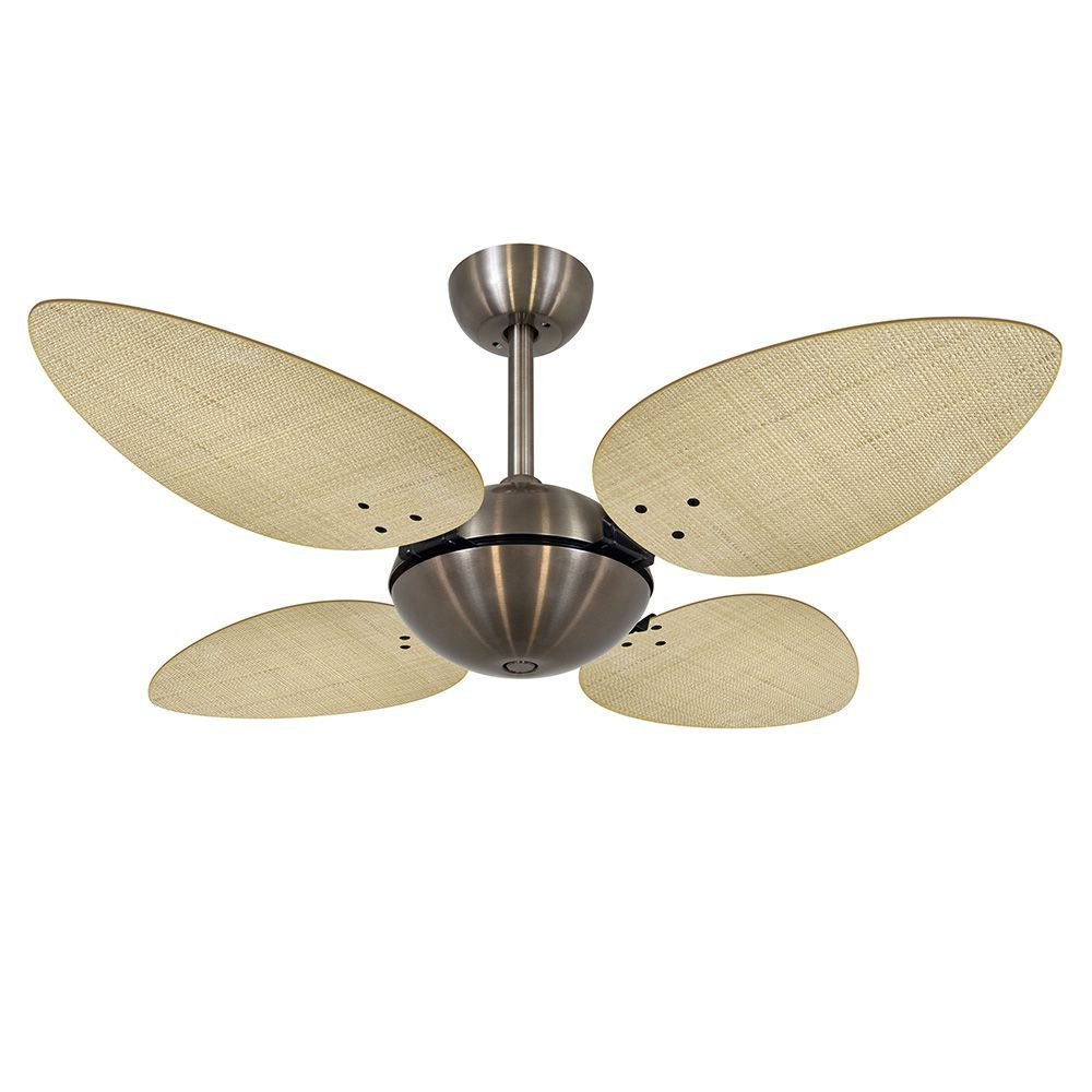 Ventilador de Teto Volare Bronze Office Pétalo Palmae 4 Pás Natural - 127V