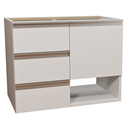 Ver imagem 1 de Balcão Móvel Mdf Armário de Banheiro 60cm S/ Tampo C/ Nicho Esquerdo com Fundo