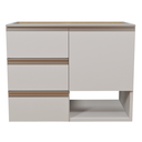 Ver imagem 2 de Balcão Móvel Mdf Armário de Banheiro 60cm S/ Tampo C/ Nicho Esquerdo com Fundo