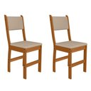 Ver imagem 1 de Kit 2 Cadeiras Estofadas para Mesa Sala de Jantar Reforçada Lugano - Freijó/marfim