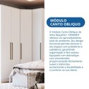 Ver mais imagens de Guarda-Roupa de Canto Oblíquo Modular 1 Porta 100% MDF Moderno 83.1cm Requinte Branco/Line