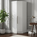 Ver imagem 2 de Guarda-Roupa de Canto Oblíquo Modular 1 Porta 100% MDF Moderno 83.1cm Requinte Branco/Line