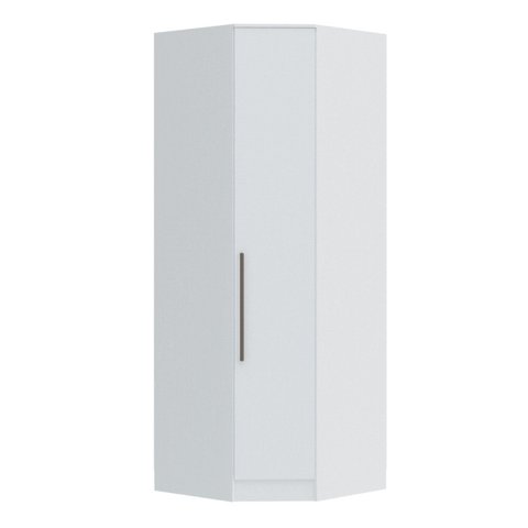 Guarda-Roupa de Canto Oblíquo Modular 1 Porta 100% MDF Moderno 83.1cm Requinte Branco/Line