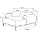 Ver imagem 4 de Sofá 3,20M 5 Lugares com Chaise Direito Pés Gold Molino B-292 Veludo Uva - Domi