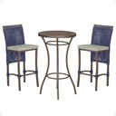 Ver imagem 1 de Mesa Bistrô com 2 Banquetas Roma Marrom Corda Náutica Estofado 3 Trama Original