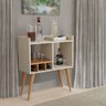 Aparador Amanda Minibar para Drinks Sala de Estar Moderna Off White - 1