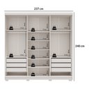 Ver imagem 7 de Guarda-Roupa Casal 6 Portas 6 Gavetas com Espelho em MDF Milano Off White/Nevaska