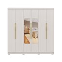 Ver imagem 2 de Guarda-Roupa Casal 6 Portas 6 Gavetas com Espelho em MDF Milano Off White/Nevaska
