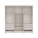Ver imagem 4 de Guarda-Roupa Casal 6 Portas 6 Gavetas com Espelho em MDF Milano Off White/Nevaska
