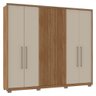 Guarda Roupa Roupeiro Quarto Casal 6 Portas Branco Marrom - 3