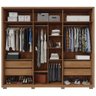 Guarda Roupa Roupeiro Quarto Casal 6 Portas Branco Marrom - 2
