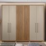 Guarda Roupa Roupeiro Quarto Casal 6 Portas Branco Marrom - 4