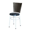 Ver imagem 2 de 6 Cadeiras para Mesa Branca Hawai Marrom Assento Floral:floral Preto
