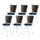 Ver imagem 1 de 6 Cadeiras para Mesa Branca Hawai Marrom Assento Floral:floral Preto