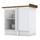 Ver imagem 2 de Balcão Canto Reto 1 Porta Americana Branco com Tampo Nature - Móveis Henn