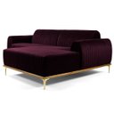 Ver imagem 1 de Sofá 3,50M 6 Lugares com Chaise Direito Pés Gold Molino B-292 Veludo Uva - Domi