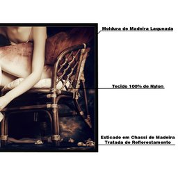 Quadro Decorativo 50x70 cm Bailarina 030 com Moldura Laqueada Preto - Gran Belo - 3