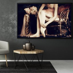 Quadro Decorativo 50x70 cm Bailarina 030 com Moldura Laqueada Preto - Gran Belo - 5
