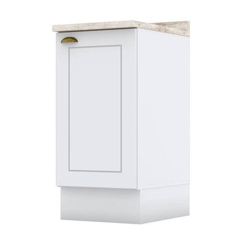 Balcão 1 Porta 40 Cm Americana Branco com Tampo Calcare - Henn