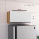 Ver imagem 3 de Armário Cozinha Aéreo para Geladeira 0,6 M Andréia: Amendoa / Branco