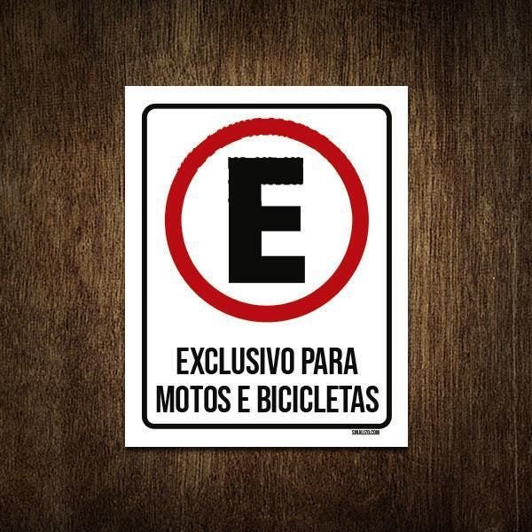 Placa Estacionamento Exclusivo Motos Bicicletas 27X35 - 1