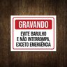 Placa Gravando Evite Barulho Não Interrompa 36X46 - 1