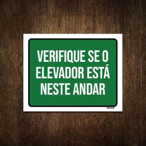 Placa Verifique Se Elevador Estáneste Andar 36x46