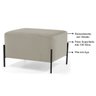 Puff Decorativo 60cm Base Aço Status B-309 Veludo Bege - 2