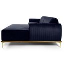 Ver imagem 6 de Sofá 3,20M 5 Lugares com Chaise Direito Pés Gold Molino B-287 Veludo Marinho - Domi