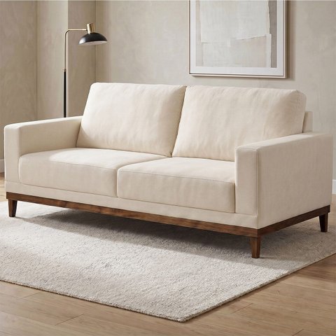 Sofá Kayrós 1,80m 3 Lugares D05 Suede Bege - Mpozenato