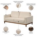 Ver imagem 3 de Sofá Kayrós 1,80m 3 Lugares D05 Suede Bege - Mpozenato
