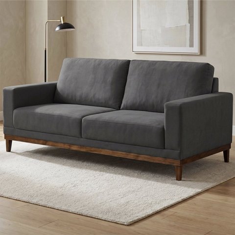 Sofá Kayrós 1,45m 2 Lugares D05 Suede Cinza - Mpozenato