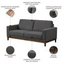 Ver imagem 3 de Sofá Kayrós 1,80m 3 Lugares D05 Suede Cinza - Mpozenato
